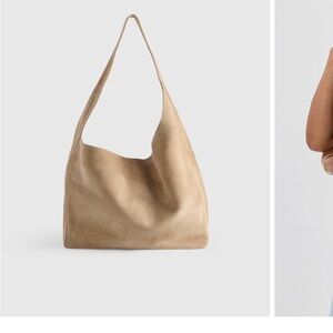 Quince Italian Suede Slouchy Shoulder Bag-Excellent Condition